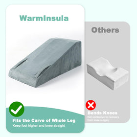 WarmInsula after-surgery leg support for knee, hip, or back comfort.