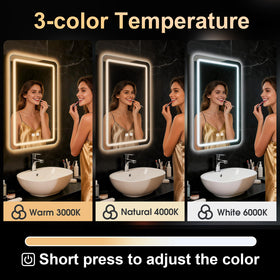 WARM&LOVE anti-fog LED bathroom mirror stays clear after showers for quick viewing.