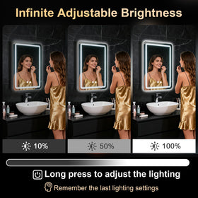 WARM&LOVE dimmable LED bathroom mirror lets you adjust brightness for any task.