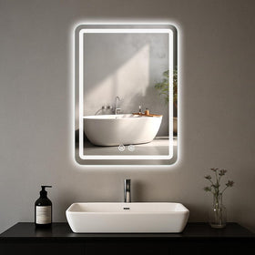 WARM&LOVE LED bathroom mirror with front light for precise grooming and mood-appropriate lighting.