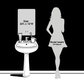 WARM&LOVE vertical-hanging LED bathroom mirror designed for slim spaces and wall mounting.