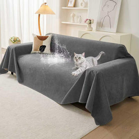 Warmstar couch protector showcases durable fabric texture with scratch resistance for pets.