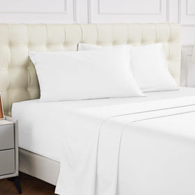 Warmstar queen fitted sheet in white with 600TC sateen finish for hotel-soft comfort
