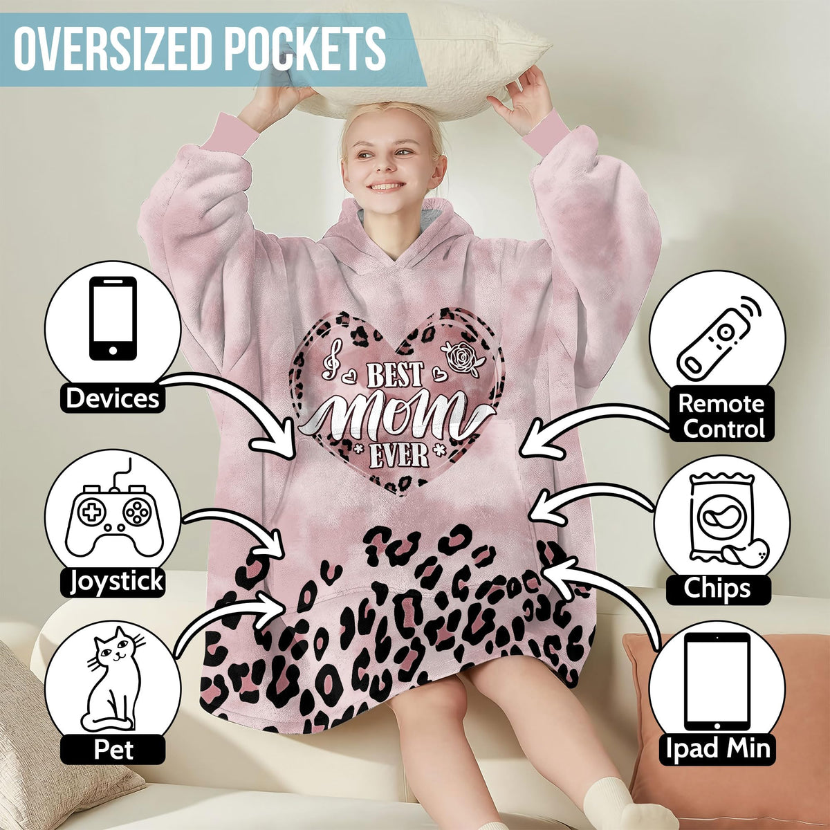 Gift-ready Warmstorey Best Mom Ever Hoodie Blanket packaging