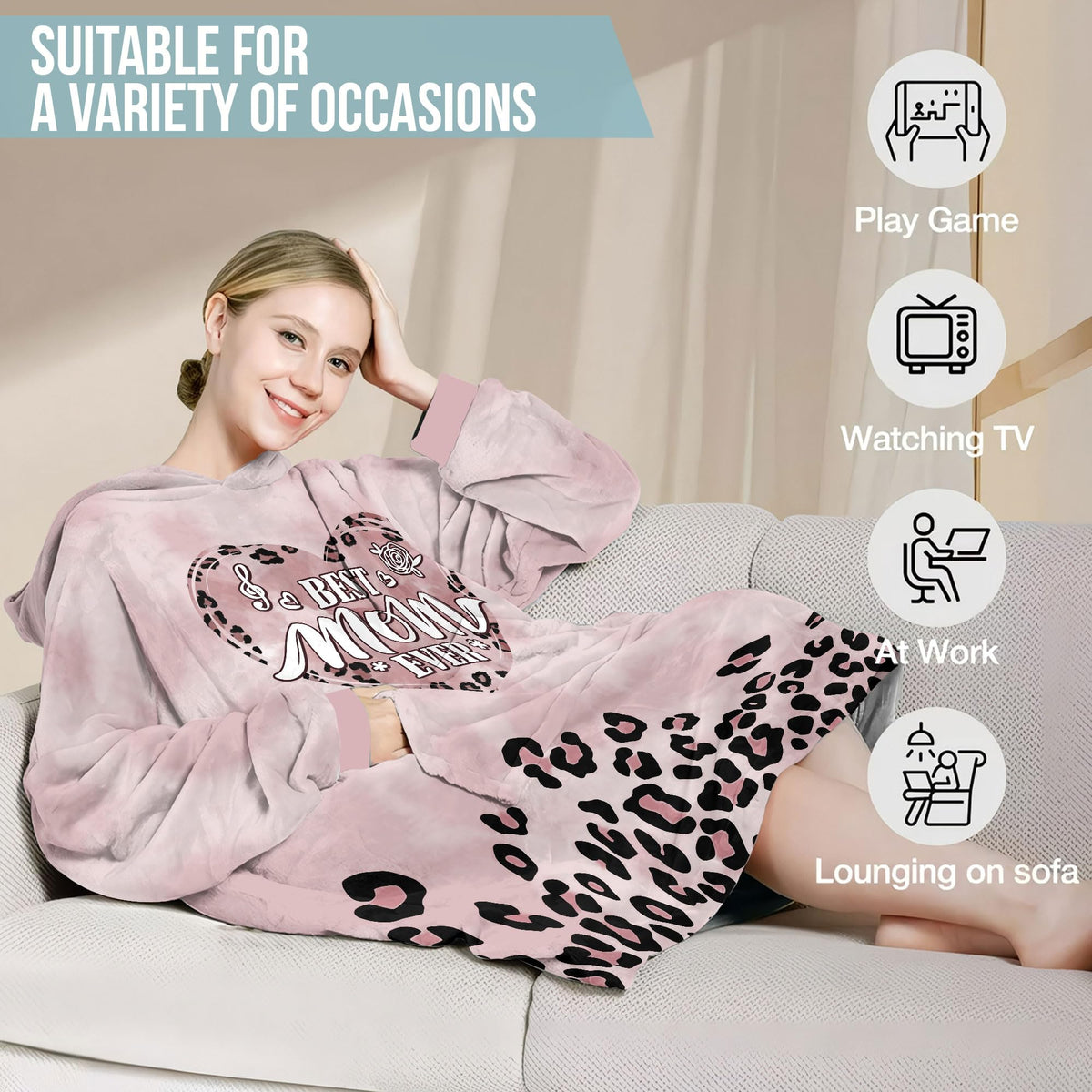 Warmstorey Leopard Best Mom Ever Hoodie as a thoughtful gift for mom.