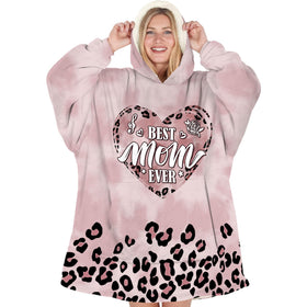 Warmstorey Leopard Best Mom Ever Hoodie on couch for cozy evenings.
