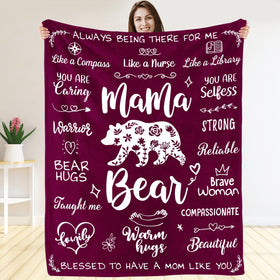 Warmstorey Mama Bear blanket closeup texture for cozy evenings.