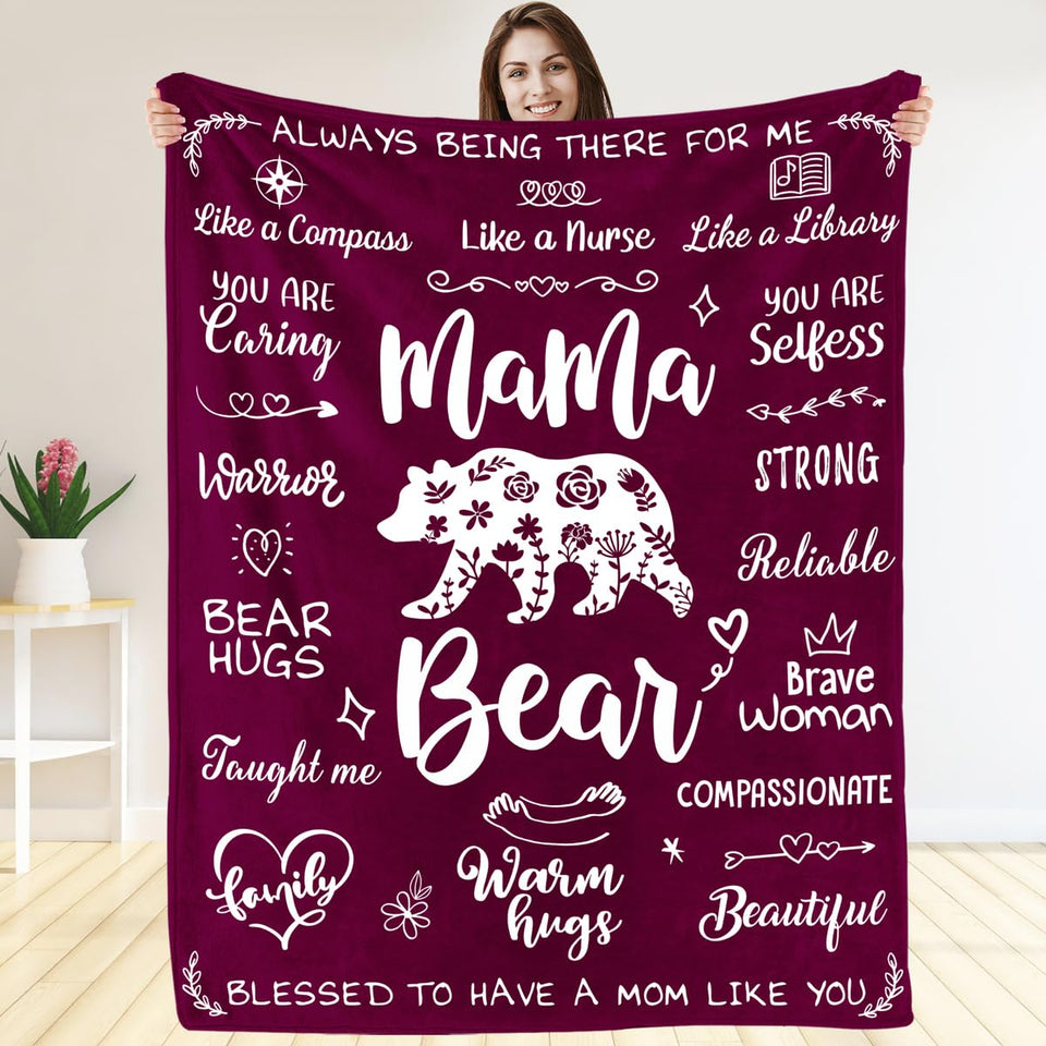 Warmstorey Mama Bear blanket closeup texture for cozy evenings.