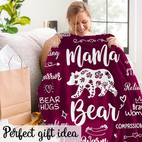 Warmstorey Mama Bear blanket burgundy decor accent adds warmth.