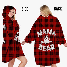 Warmstorey Mama Bear Hoodie Blanket in soft plush fleece for warmth.