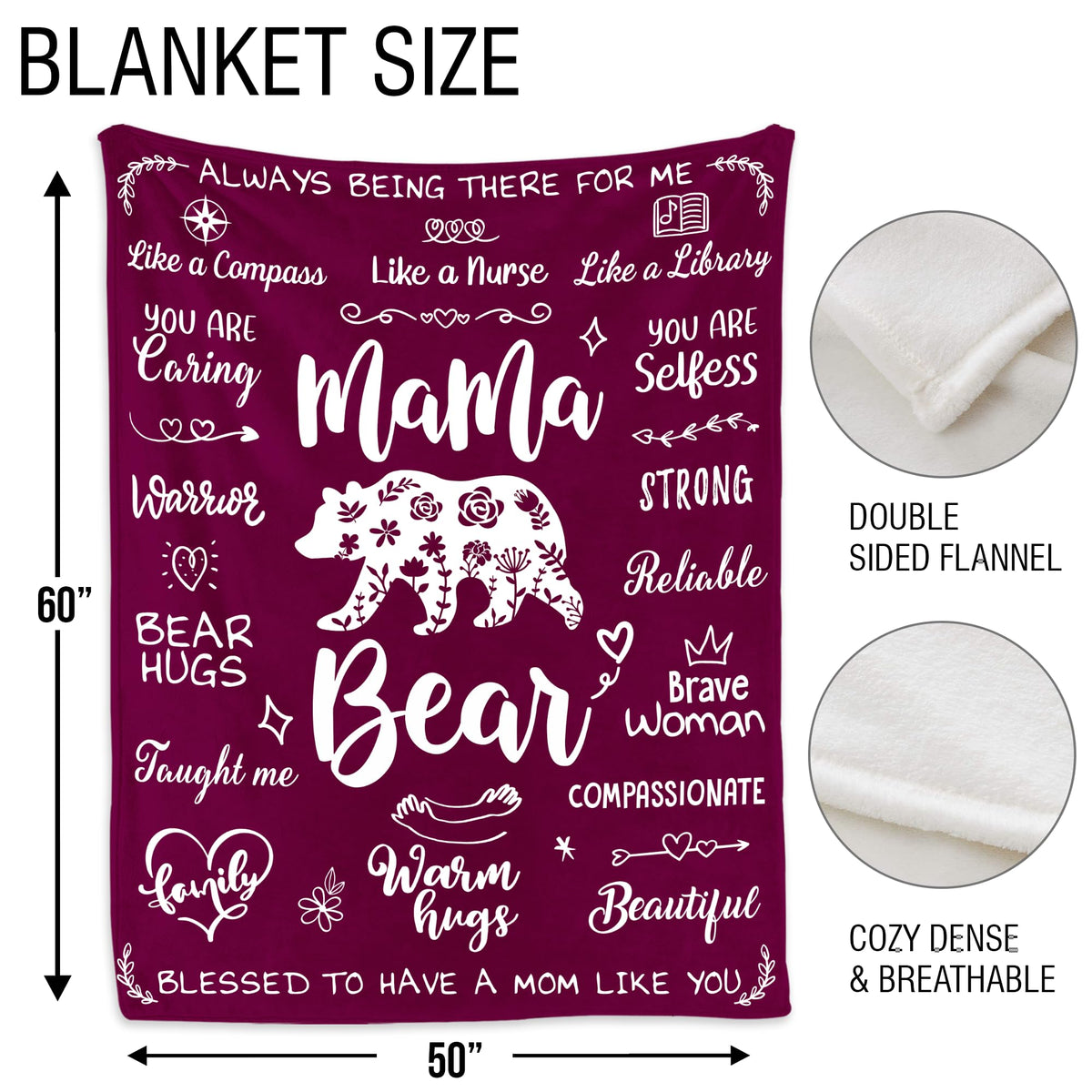 Warmstorey Mama Bear blanket on sofa offers lounge-ready comfort.