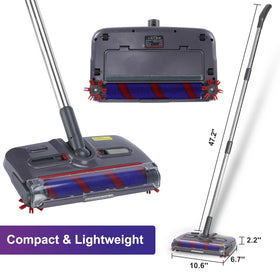 WarmWink Swivel Cordless Sweeper flat 180 degrees enables deep clean under furniture.