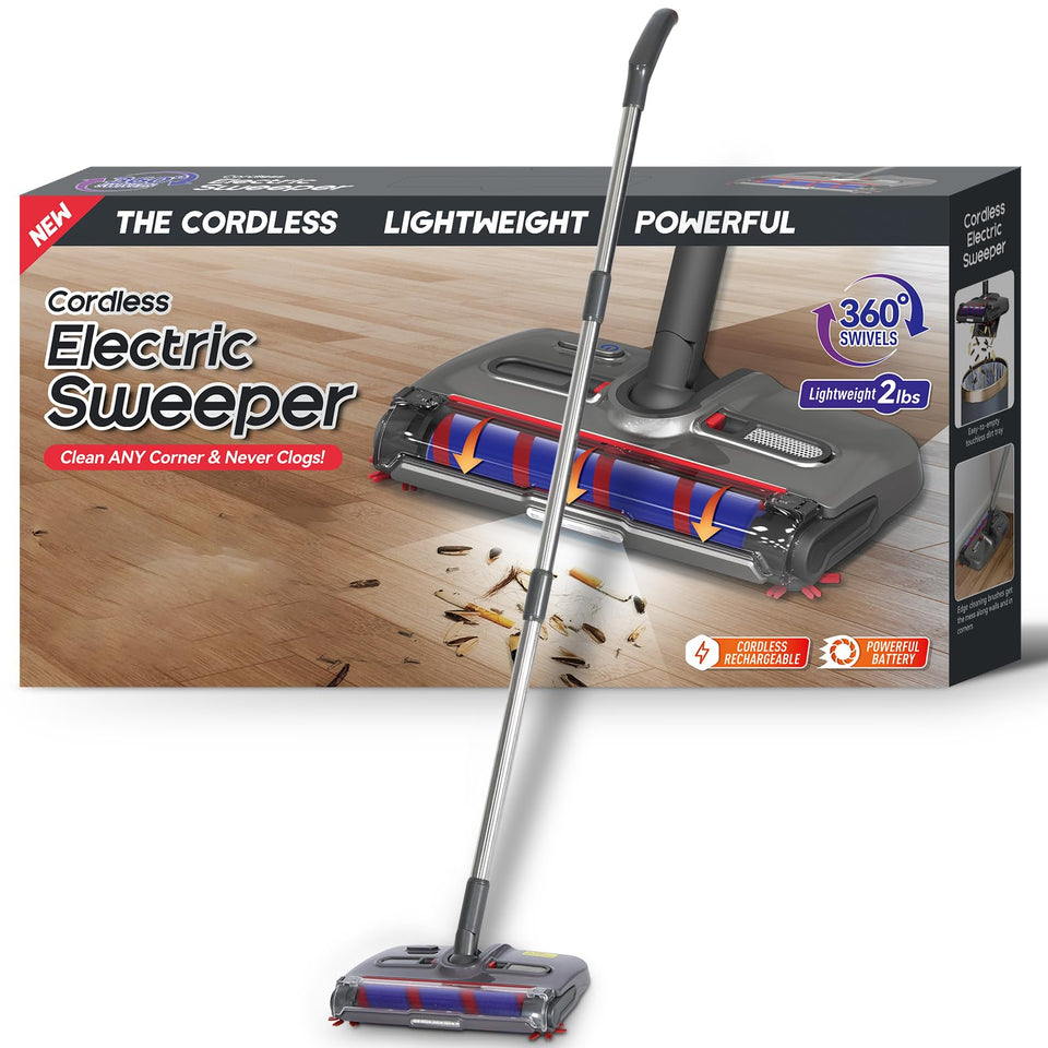 WarmWink Swivel Cordless Sweeper front view showing compact design for quick cleanups.
