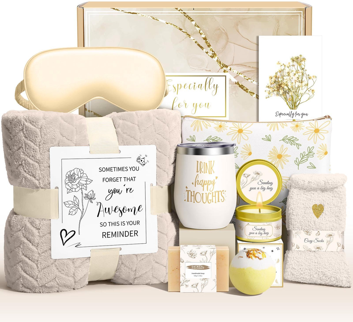 Wasocol gift box with a cozy blanket for relaxing birthday pampering.