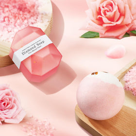 Wasocol rose diamond-shaped soap for luxurious cleansing.