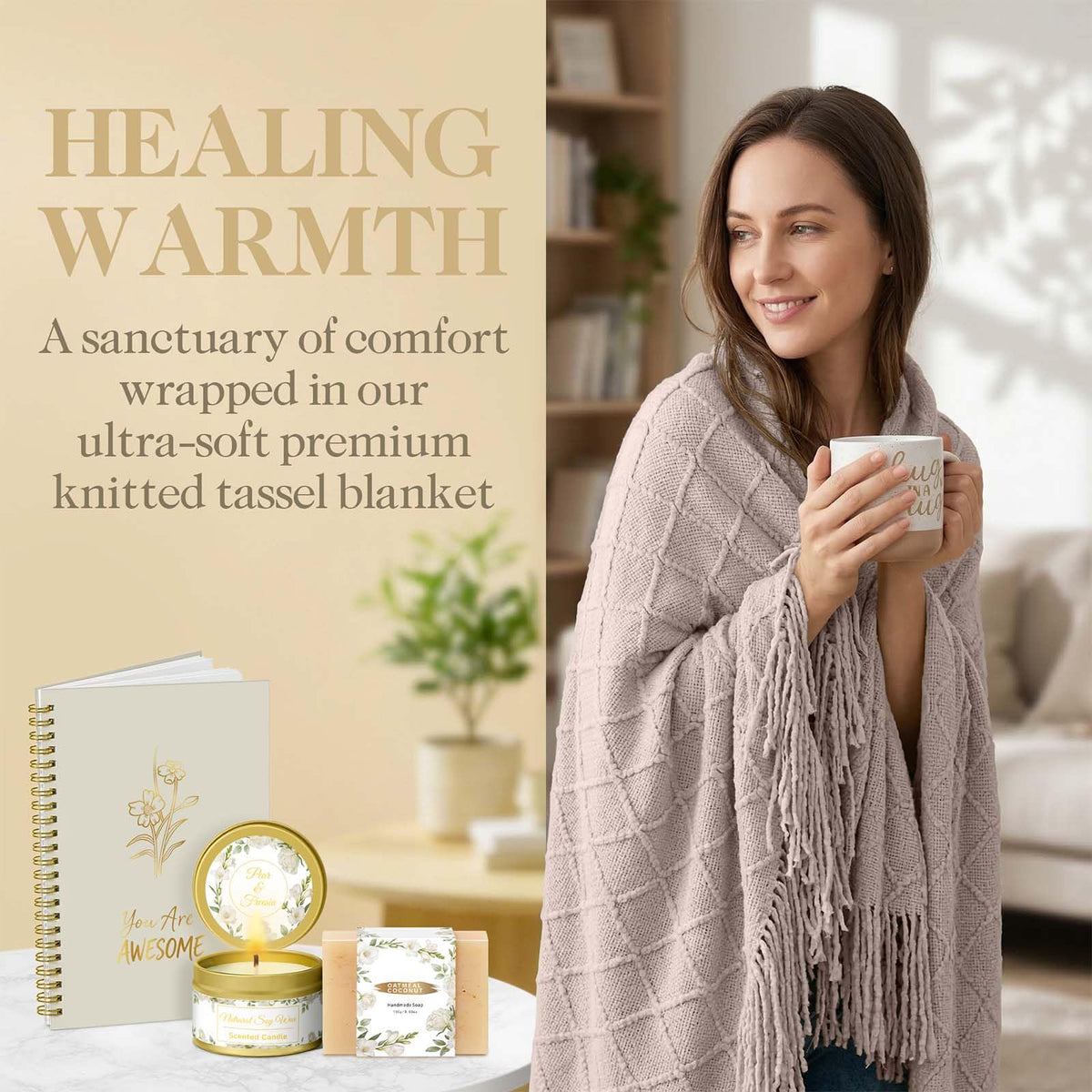 Wasocol scented candle English Pear & Freesia, creating spa-like ambiance.