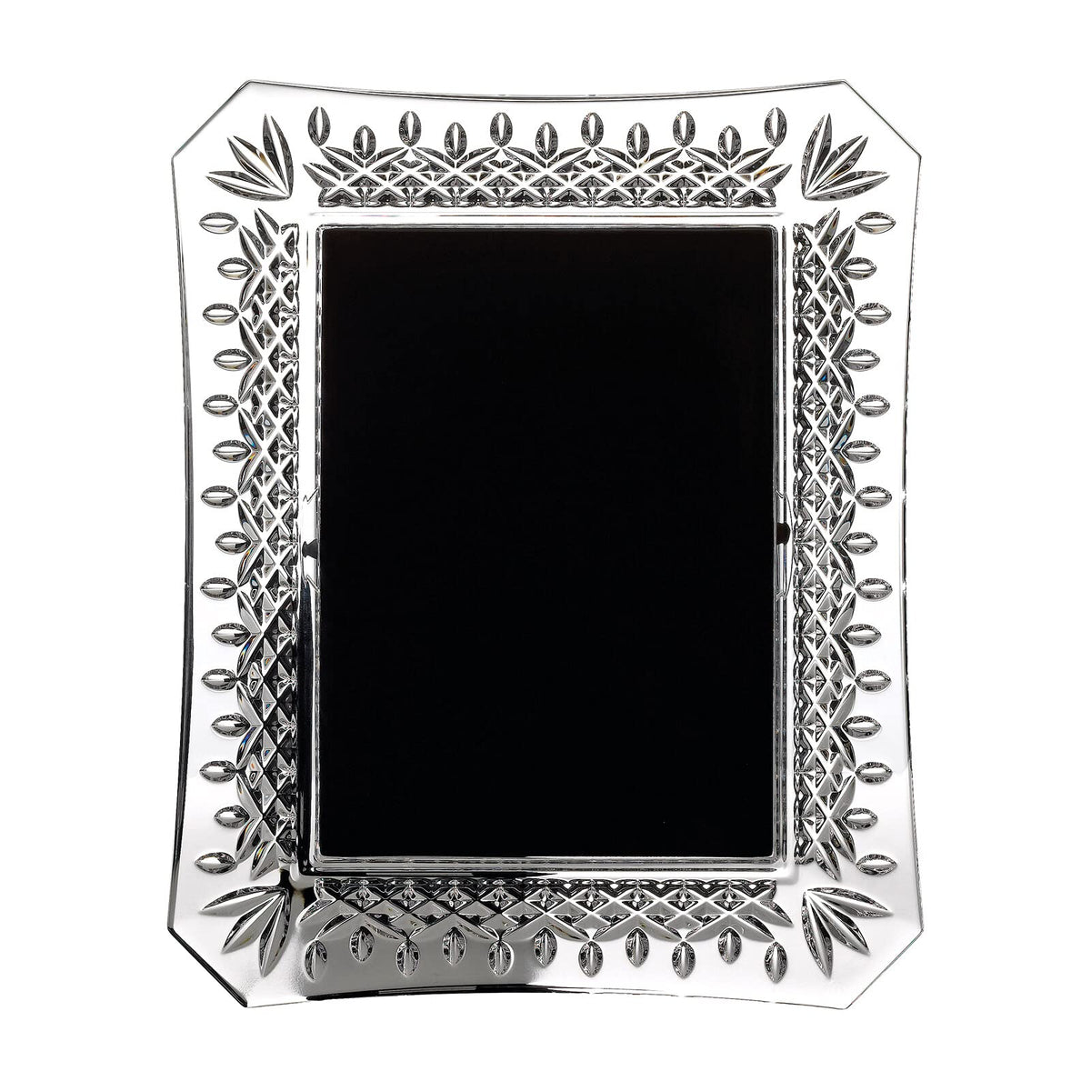 Waterford Lismore 5x7 frame with diamond-cut crystal highlights cherished memories.