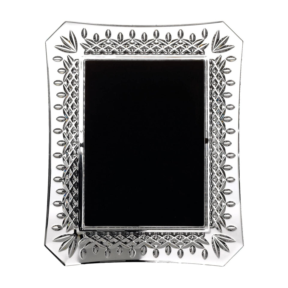 Waterford Lismore 5x7 frame with diamond-cut crystal highlights cherished memories.