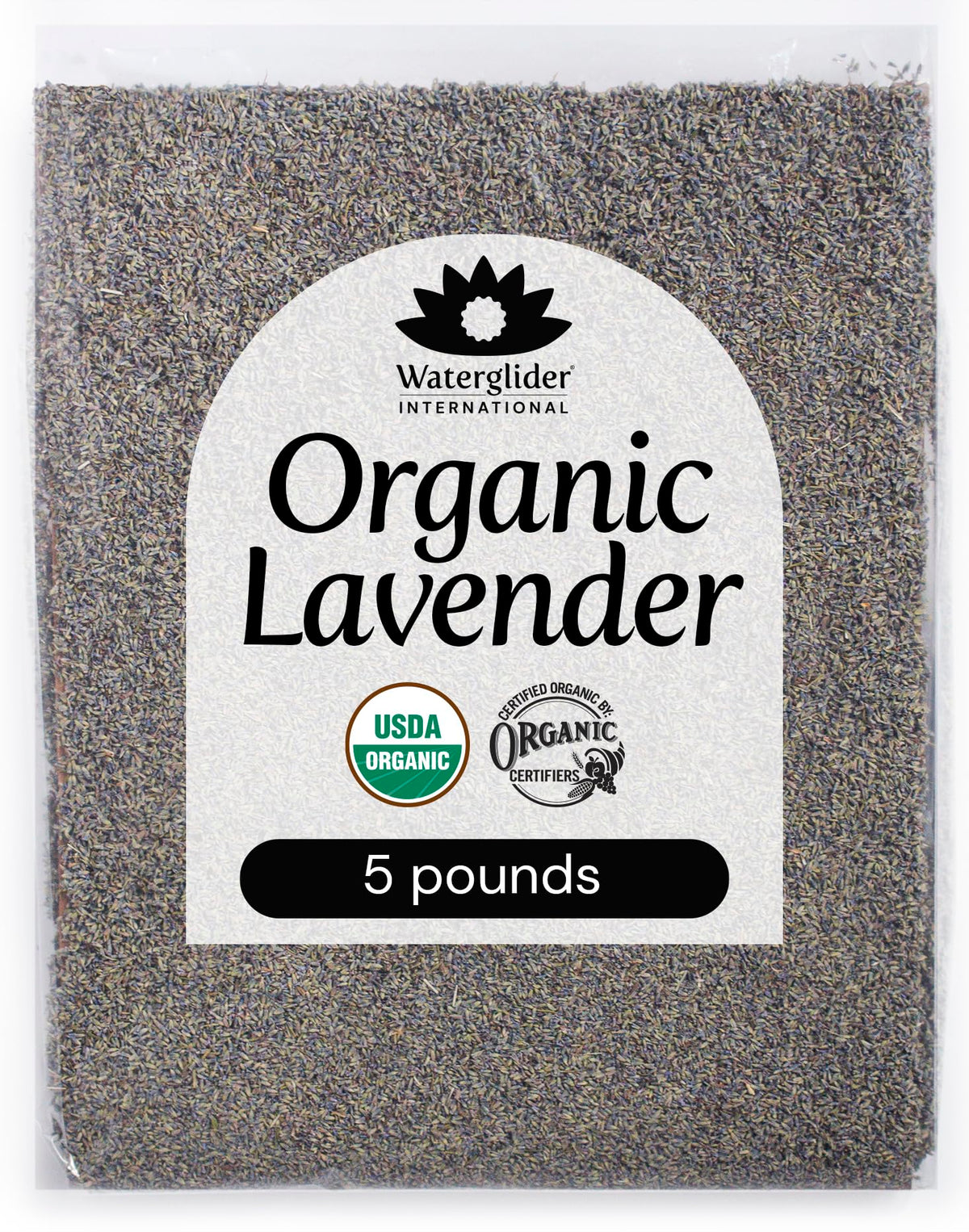 Waterglider International lavender flowers in a 5 lb box for baking and infusion use.