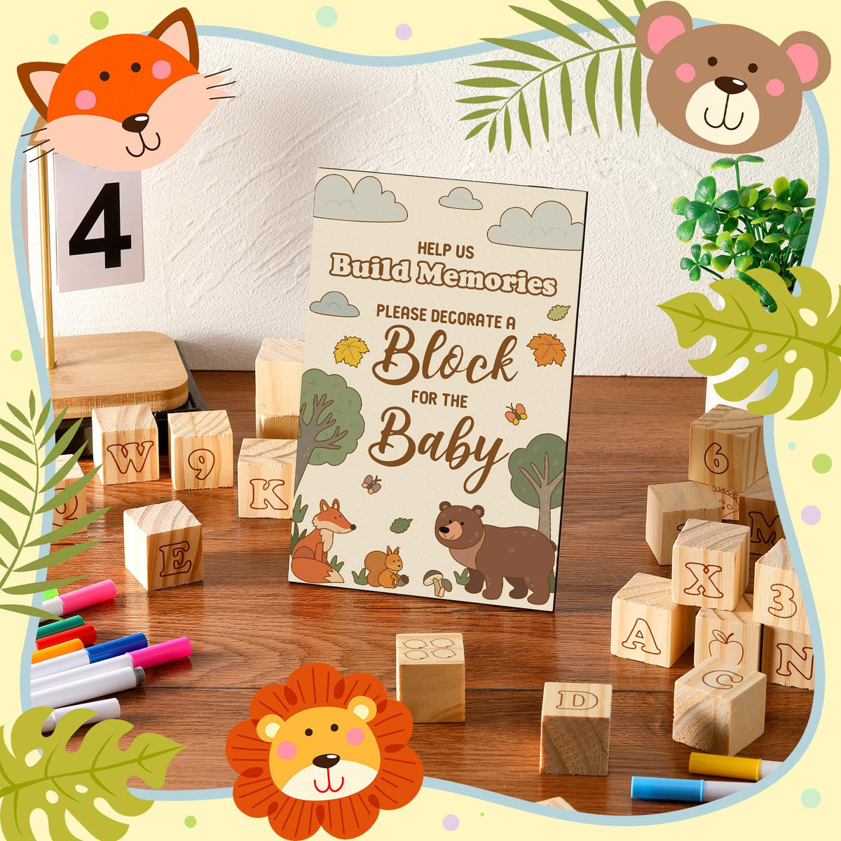 Watersay block frame sign complements blocks for guided, engaging play