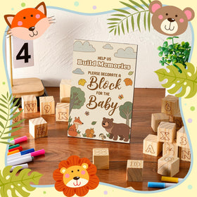 Watersay block frame sign complements blocks for guided, engaging play