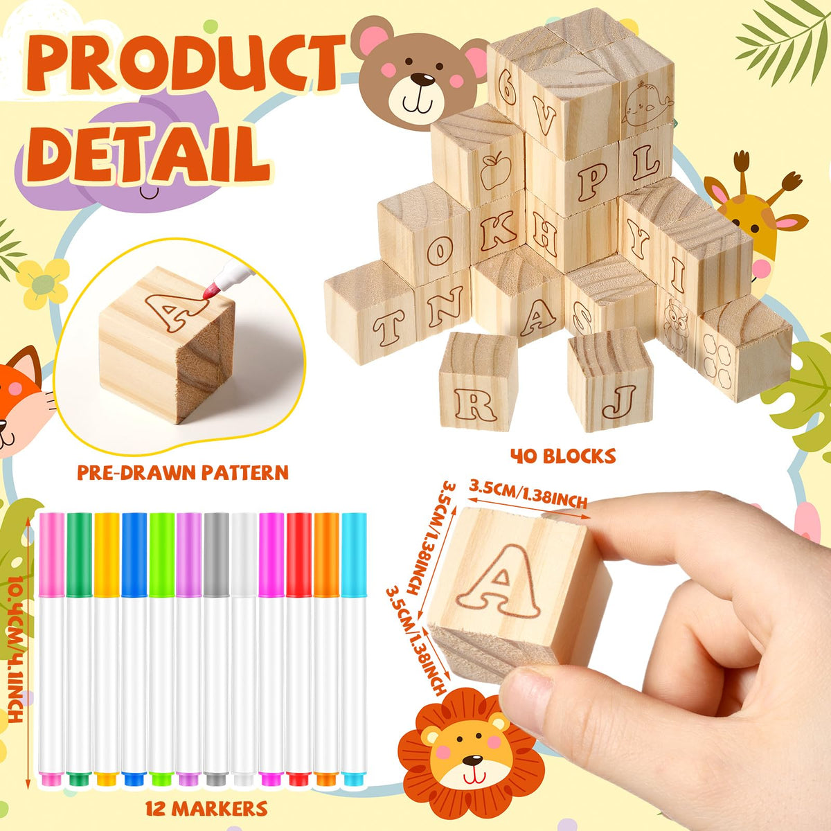 Watersay wooden blocks for DIY games add durable, colorful activity to celebrations