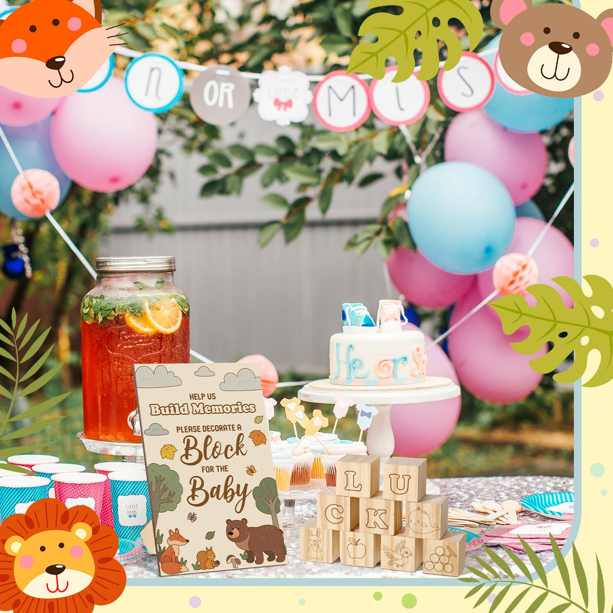 Watersay color-rich baby shower setup showcases playful decor and interactive fun