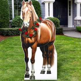 Watersay Derby horse cardboard stand, a lifelike life-size decor for photo booths.