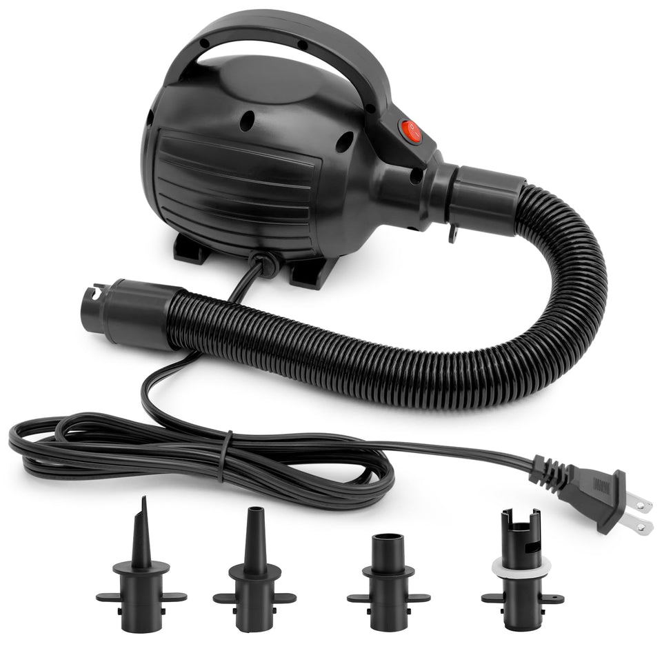 Wauffua electric air pump front view for fast inflating inflatables