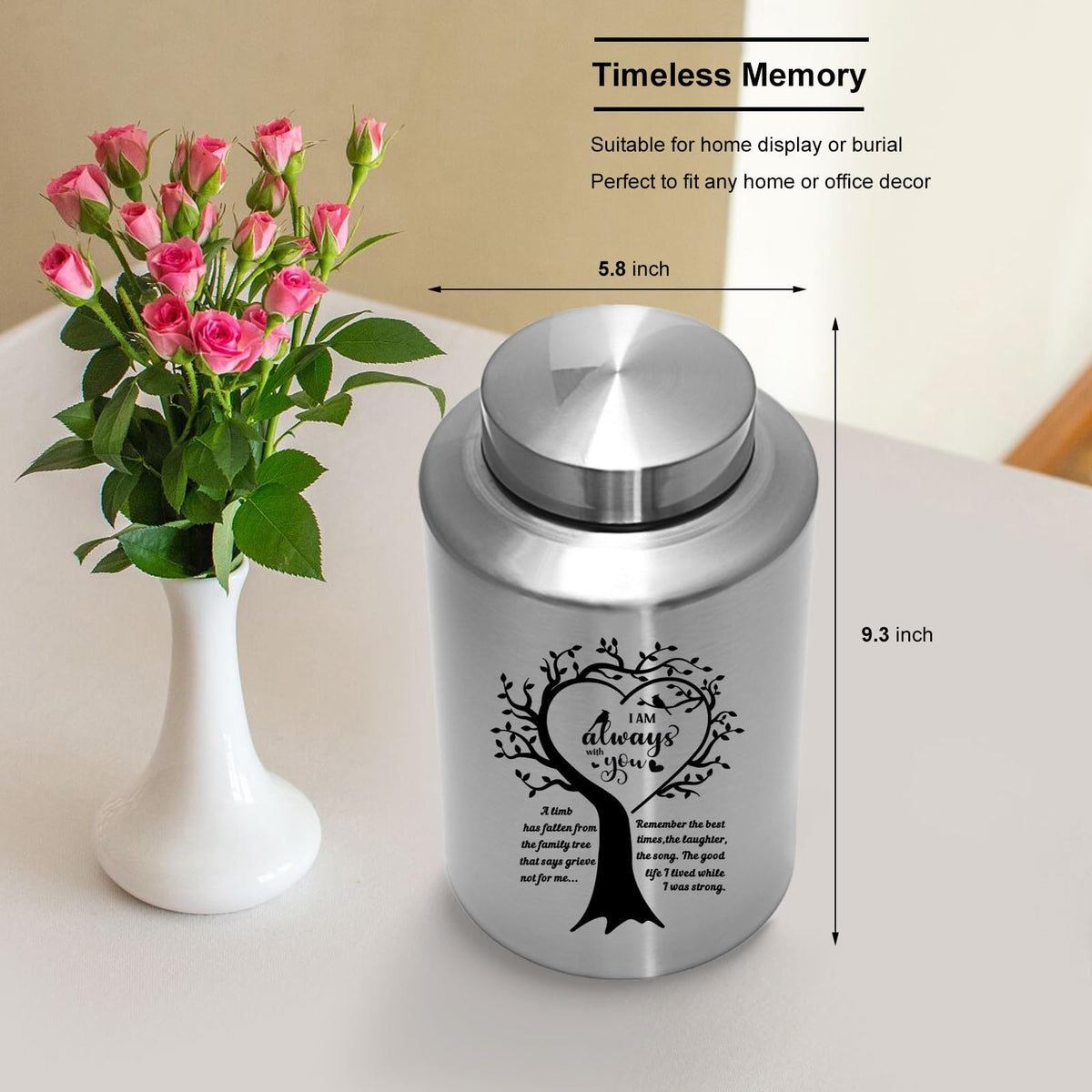 WAVITA urn displayed at home as a dignified memory piece