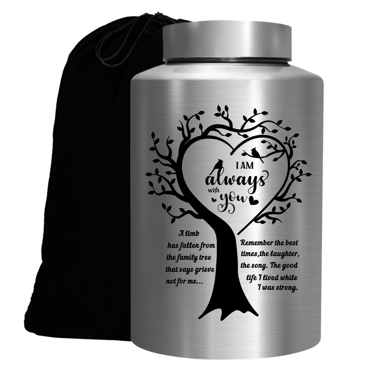 WAVITA cremation urn with tree of life front for enduring memorial display