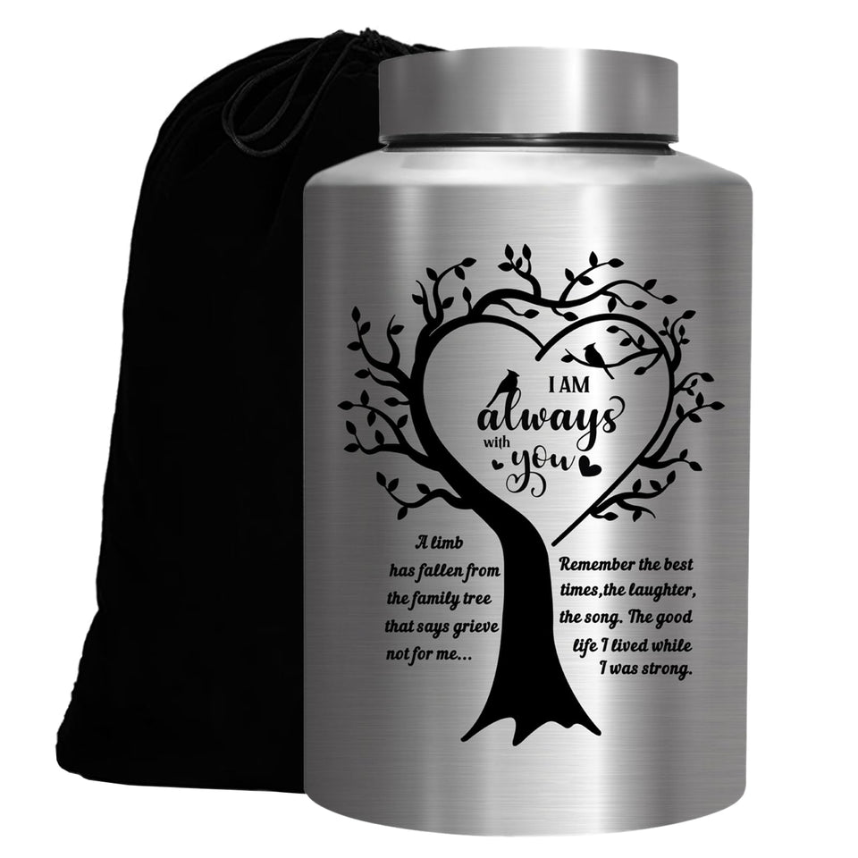 WAVITA cremation urn with tree of life front for enduring memorial display