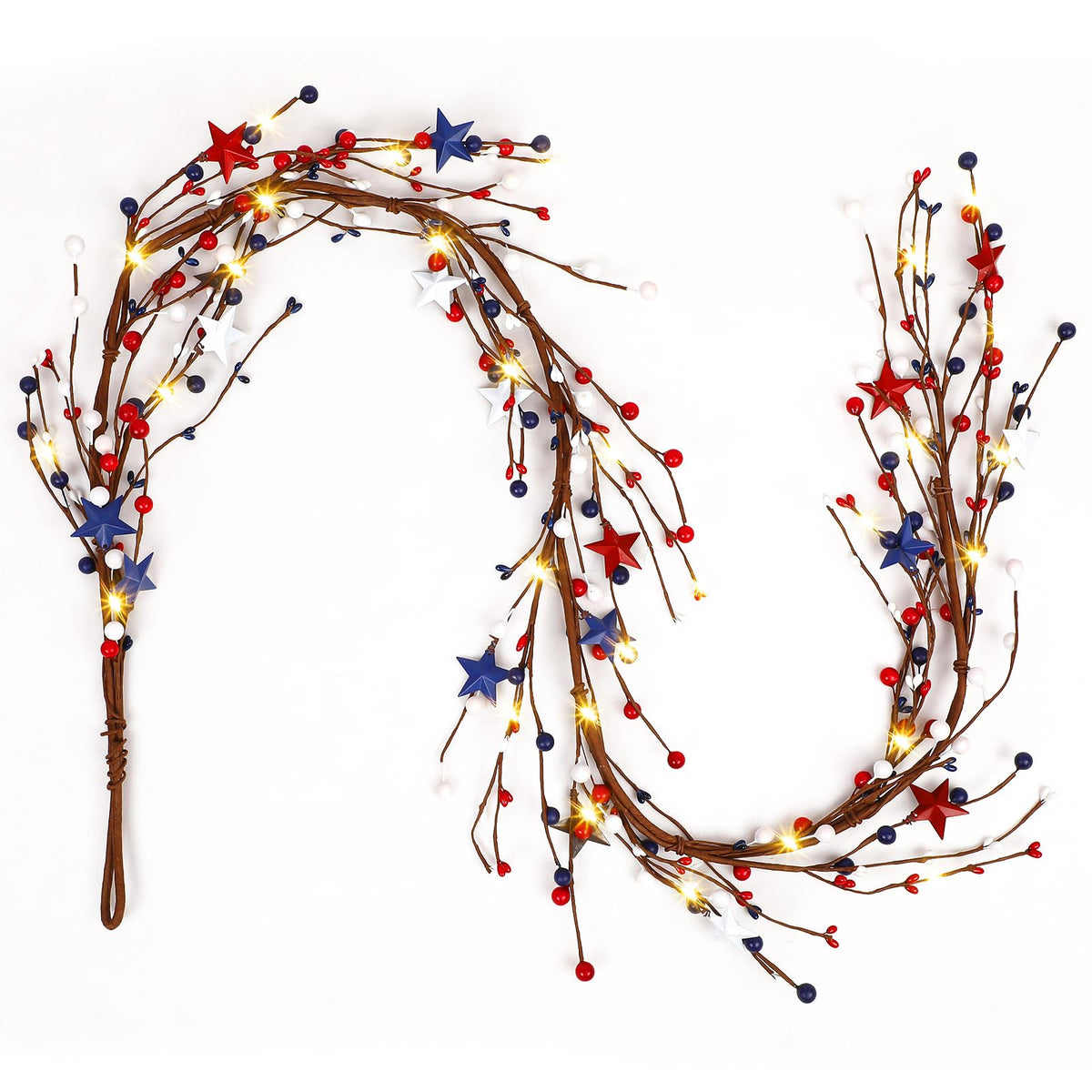 Wavwavw decorative garland adds patriotic spirit to spaces.