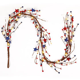 Wavwavw decorative garland adds patriotic spirit to spaces.