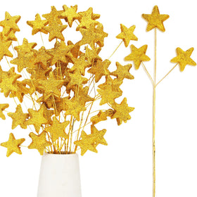 Wavwavw glitter star picks with foam stars, ideal for chic centerpieces.