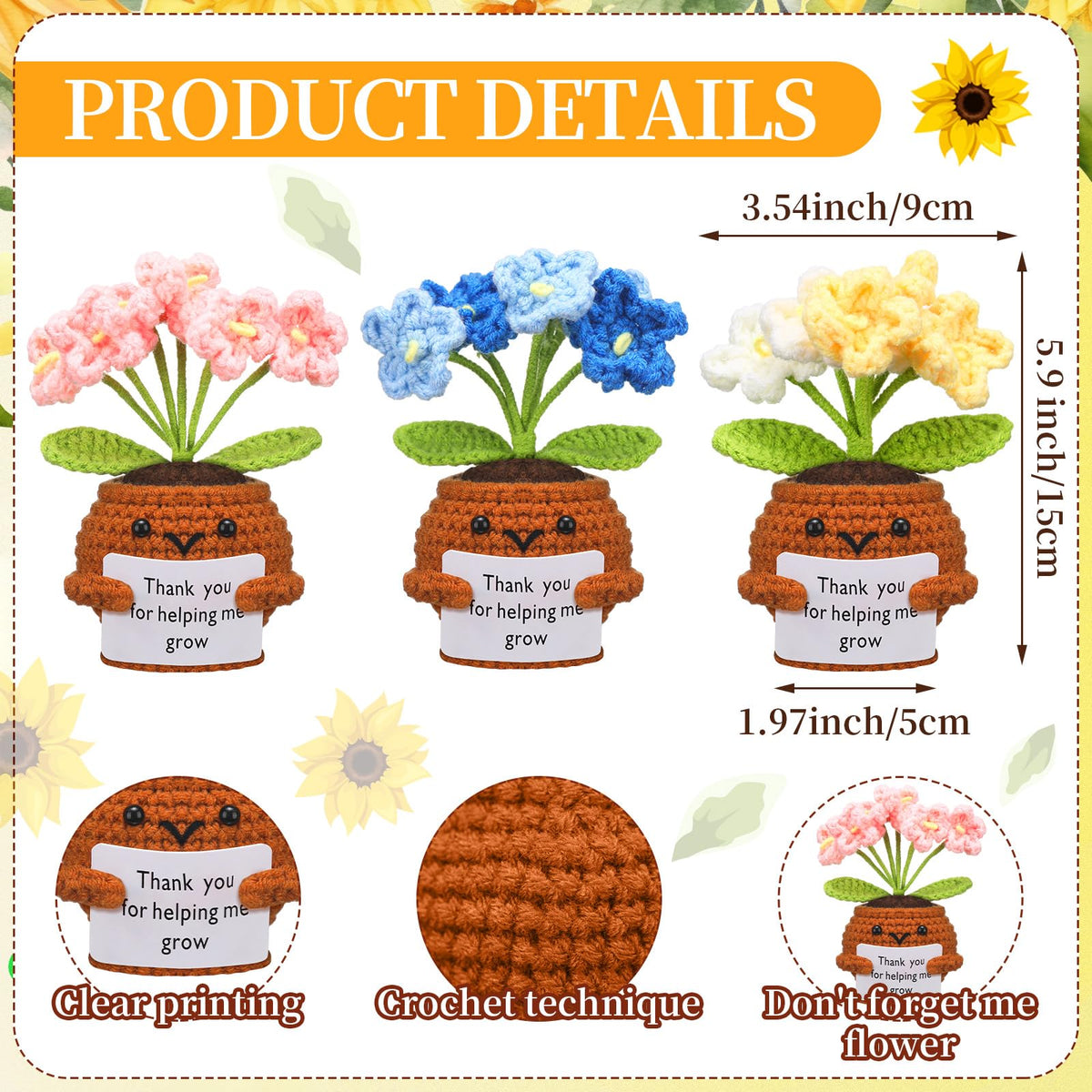 Wavwavw Handmade crochet plants for teachers gift add a unique touch to classrooms.