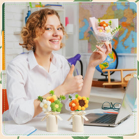 Wavwavw mini crochet bouquet adds color and motivation to any space.