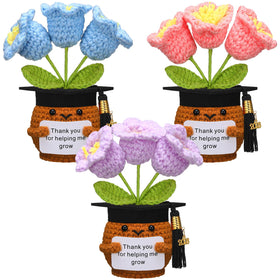 Wavwavw crochet flower gift set for teachers, 3-pack brightens classrooms.