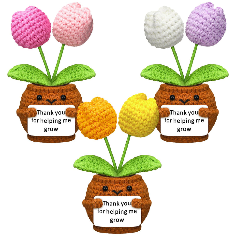 Wavwavw Tulip crochet doll 3-pack front view adds classroom decor and gratitude