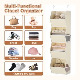 Wawocs hanging closet organizer in beige fabric complements any wardrobe