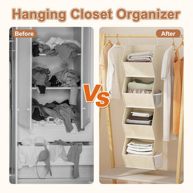Wawocs hanging closet organizer collapsible design for easy setup
