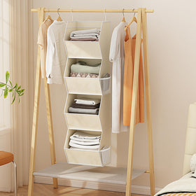 Wawocs hanging closet organizer with reinforced bottom for stable storage