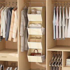Wawocs hanging closet organizer installed in wardrobe maximizing vertical space