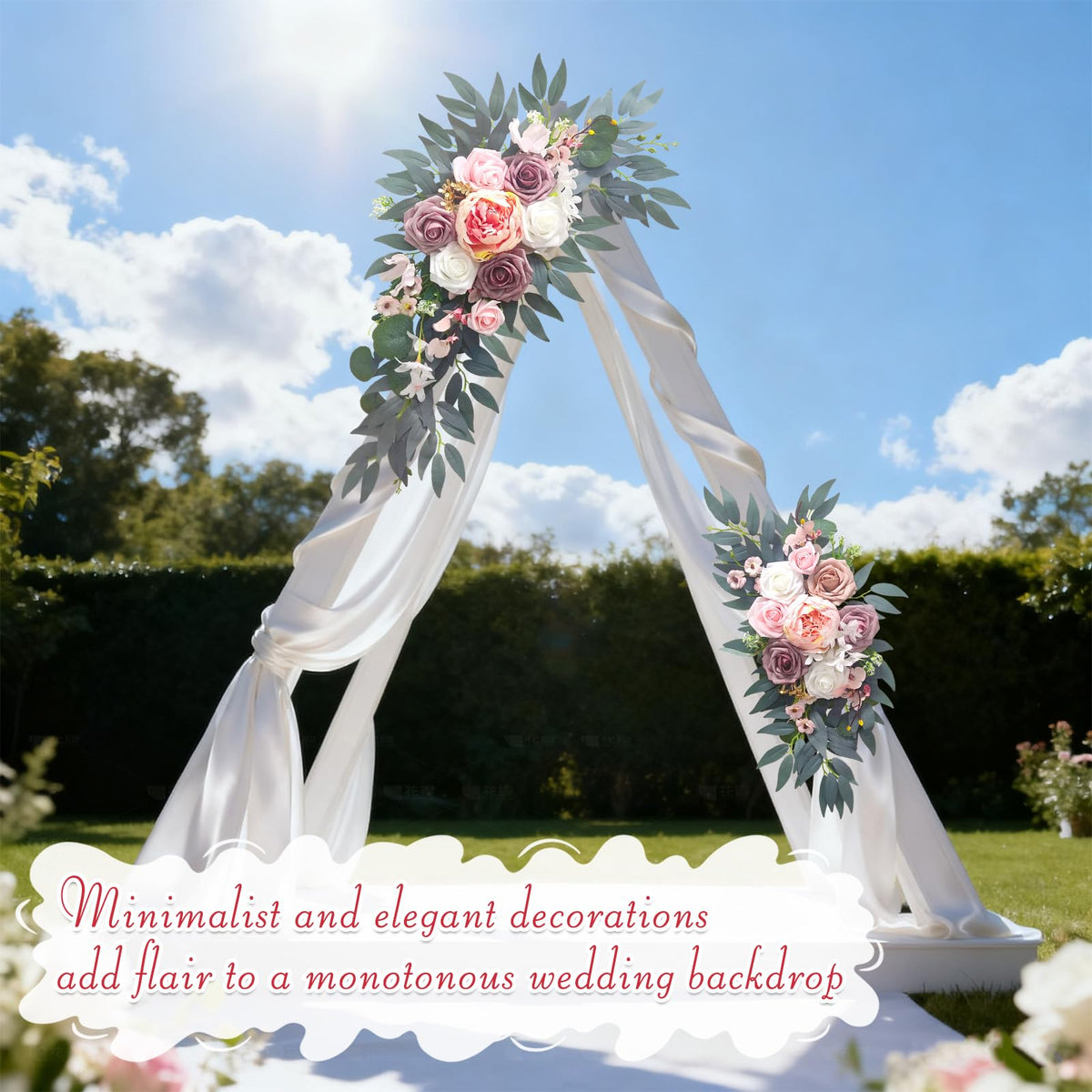 WAYNHUI textured foam and silk arch flowers look lifelike