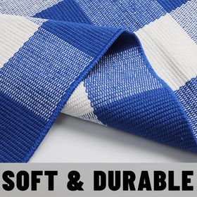 Wayye seasonal colorways pair blue, teal, and red with various decor.