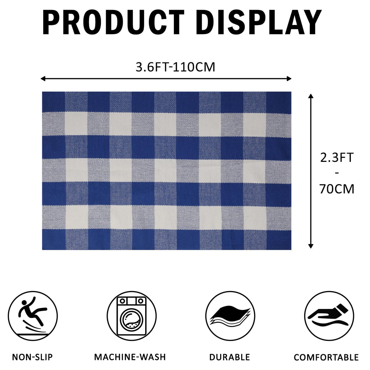 WAYYE thickened plaid rug feels soft underfoot and built to last