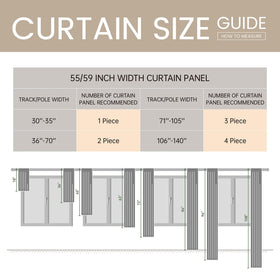 WAZZIO rod pocket top fits most curtain rods for easy installation