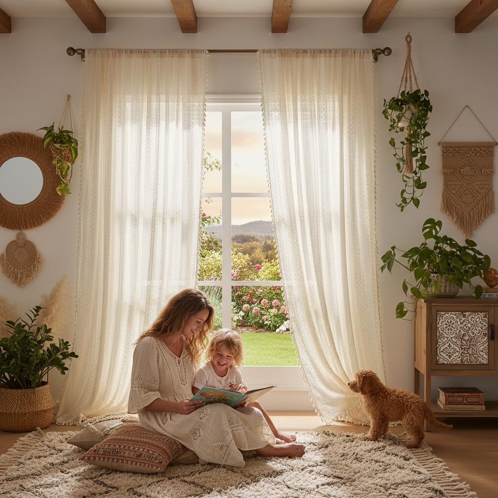 WAZZIO overall impression of a 2-panel set enhances room with soft warmth.