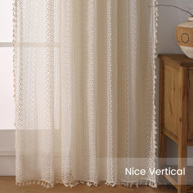 WAZZIO beige tassel accents enhance boho style in living spaces