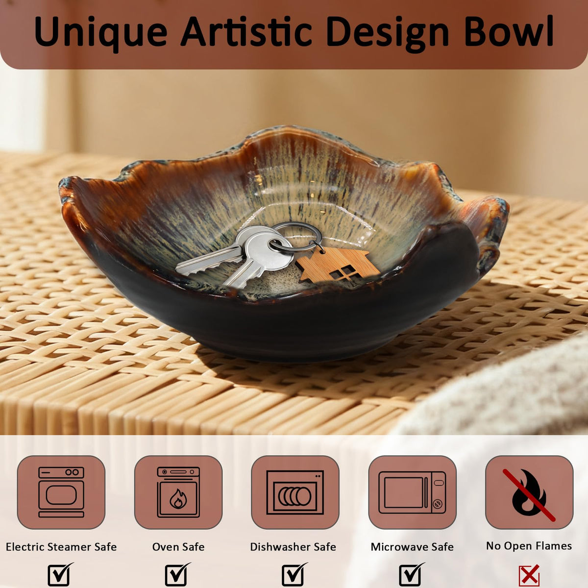 WBXZIXN 8-inch bowl doubles as a candy dish or snack tray.
